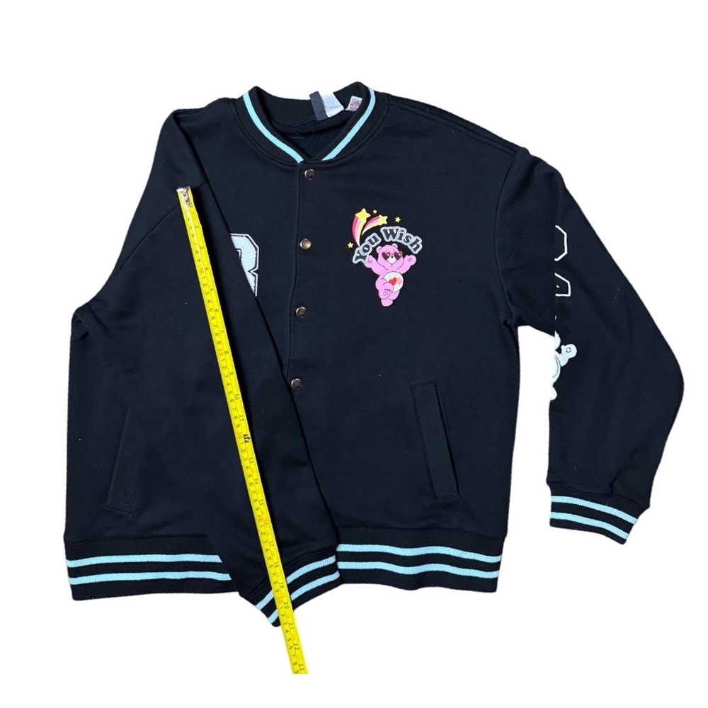 Care Bears You Wish Varsity Jacket Black CB 1984 Graphic Womens Sz Small - Picture 8 of 14